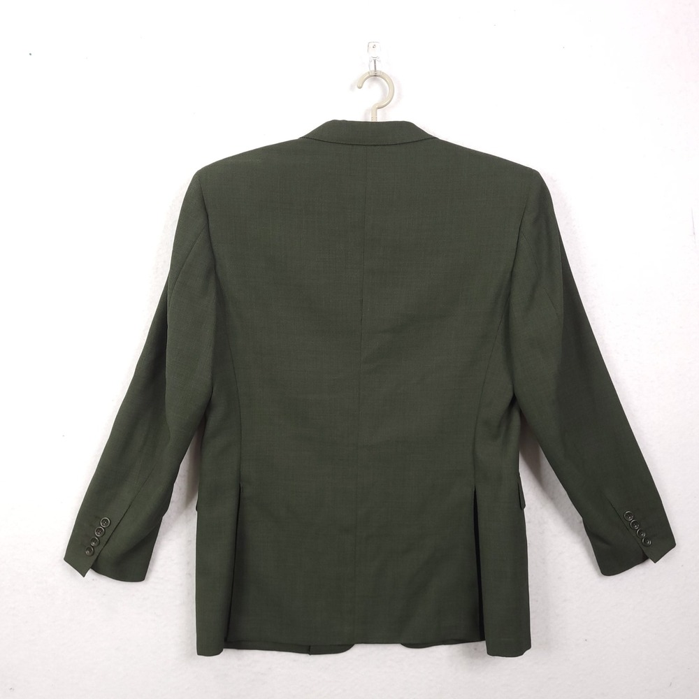 Canali Loro Piana Super 110s Wool Blazer Green Size 50R Instructed Luxury Office